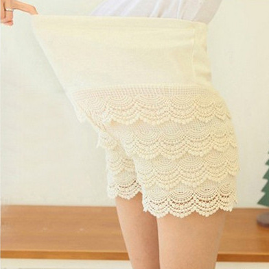   ź 㸮   ̽ ӻ Manternity õ ȭ   ٴ ڷ ݹ/New s High Elastic Waist Stomach Support Lace Layered Safty Bottoming Base Shorts For Pr